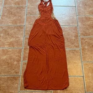 Urban Outfitters Rust Backless Maxi Dress